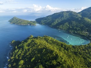 Aerial View, seychellen, Mahe, Port Glaud and Port launay Beach, Port Glaud, Seychellen
