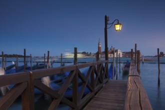 San Giorgio Maggiore and gondolas at St Mark's Square, Venice, Veneto, Italy