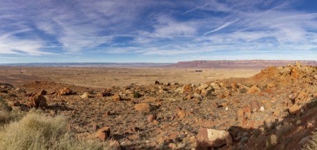 A panorama picture of the Grand Canyon landscape as seen from the Arizona desert