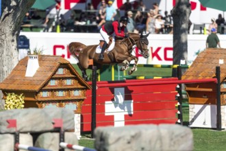 Calgary, Canada, Sept., 7, 2024. Jana Wargers of Germany, riding Dorette Old compete in the BMO