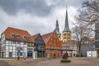Square in Lemgo historical center, Germany