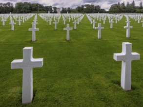Crosses for fallen soldiers at Luxembourg American Cemetery, Hamm, Luxembourg
