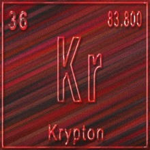 Krypton chemical element, Sign with atomic number and atomic weight, Periodic Table Element