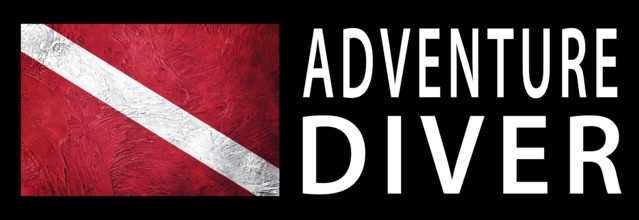 Adventure Diver, Diver Down Flag, Scuba flag, Scuba Diving