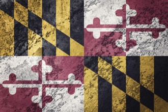 Grunge Maryland state flag. Maryland flag background grunge texture