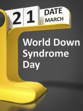 Vintage calendar World Down Syndrome Day 21st of march