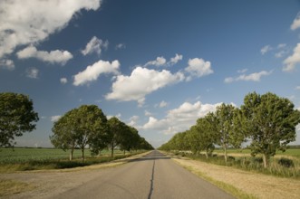 Dutch landscape with subway and cloudy sky