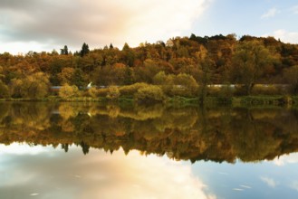 Autumn landscape near the Berounka river in Dobrichovice