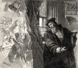 Faust, The ringing of bells, and choral voices, first part of the tragic play Faust by Johann