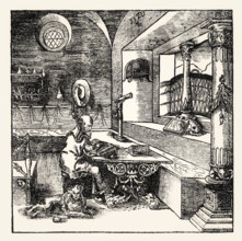 Saint Jerome, Biblia dudesch by Ludwig Trutebul, 1520, facsimile of the 19th century