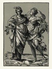 The alliance of peace and abundance, 1627, Bartolommeo Coriolano, after Guido Reni, digitally