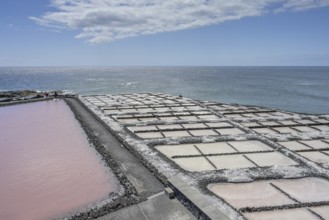 Sea salt extraction, Fuencaliente salt works, La Palma, Spain
