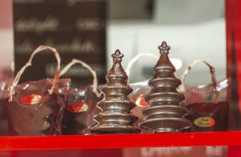 Chocolate Christmas Trees. Brown chocolate. Bulgaria