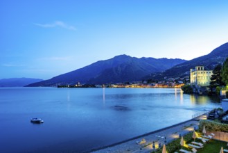 A view of Lake Como from Gravedona from a hotel on the beach
