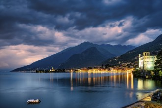 A strong thunderstorm over Lake Como in Gravedona