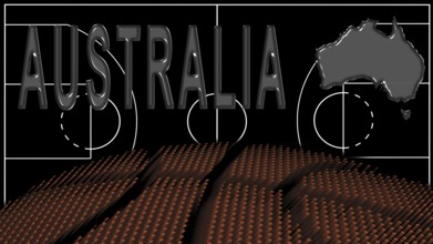 Australia on Basketball Court, National Theme Concept