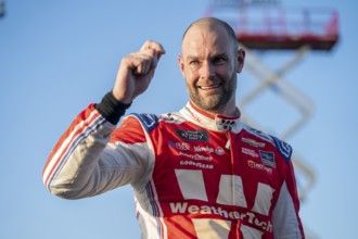 Shane van Gisbergen celebrates his win for the Zip Buy Now, Pay Later 250 in Sonoma, CA, USA
