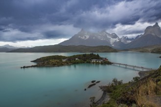 View of Lake Pehoe in Torres del Paine National Park, Chile