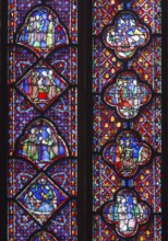 Stained glass window in the upper church, St, Saint, Saint