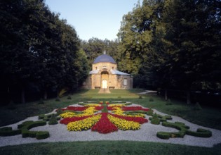 Sanspareil, rock garden/parterre and oriental building from the west