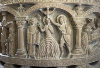 Freckenhorst, Collegiate Church of St Boniface, Romanesque baptismal font, 1st half of the 12th