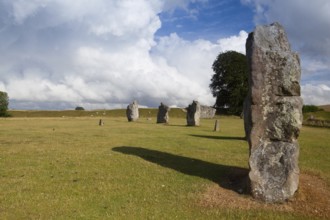 Stone circle in Avebury. It is the largest stone circle in the world. Great Britain
