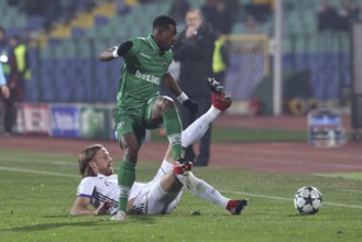 Sofia, Bulgaria - November 23, 2016: Ludogorets player Virgil Misidjan versus Basel player during