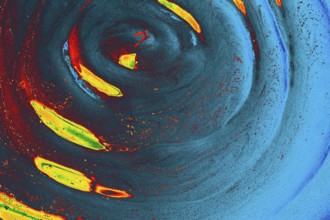 Beautiful abstract art of Ebru marbling painting techniques on water with paints