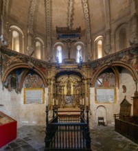 Salamanca, Spain, 9 April, 2024:view of the San Salvador Chapel inside the Old Cathedral of