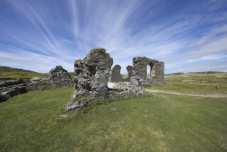 Ruins of the ruined St Dwynwen Church, Llanddwynn Island, Newborough, Anglesey, Wales, Great