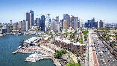 A nice view to the city of Sydney from the Harbor Bridge