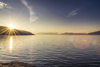 Landscape photography of the evening mood at the Sognefjord in Norway in the summer. Beautiful