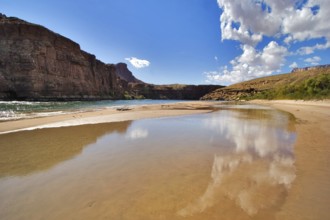 Clouds reflected on a bank of Colorado River