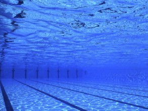 Underwater Empty Swimming Pool Background, blue