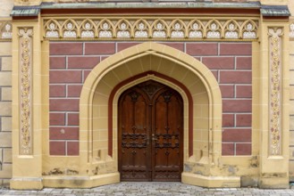 Detail of the building Spital zum Heiligen Geist on the main street, in the historic old town, Bad