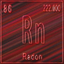 Radon chemical element, Sign with atomic number and atomic weight, Periodic Table Element