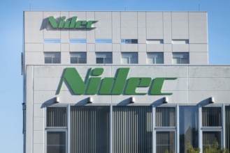 Tokyo, Japan. Nov 5, 2023. A Nidec Corporation logo. A Japanese manufacturer and distributor of