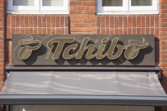 Tschibo lettering and logo on a Tschibo branch, Bremen, Germany