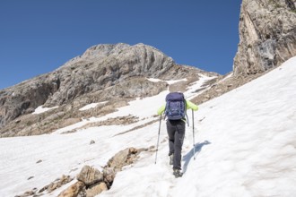 Ascent to Argualas peak, Pyrenean mountain range, Huesca, Spain