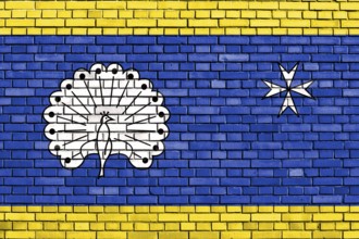 Flag of Ermelo painted on brick wall