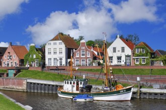 The harbour of Greetsiel in East Frisia, East Frisia, Lower Saxony, Federal Republic of Germany