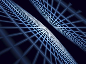 Abstract simple tech background - computer-generated image. Fractal geometry - floor and ceiling,