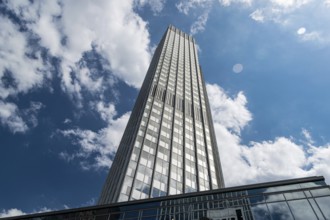 Contemporary Skyscrapers in the financial district, Frankfurt am Main, Hesse, Germany, July 2017