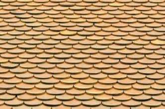 A lot of rounded brown roof tiles