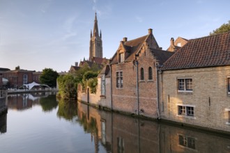 River channel and buildings in Bruges, Belgium