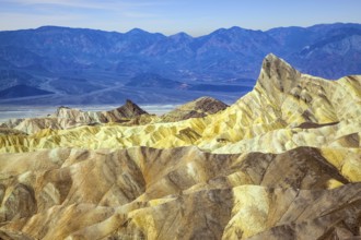 Zabriskie Point is part of the Amargosa Range. Death Valley in California, USA. Magnificent erosion