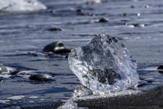 Diamond Beach at noon, Jökulsarlon, south coast, island