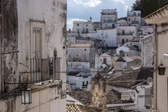 View of historic old downtown Monte Sant Angelo, Gargano Peninsula in Southern Italy