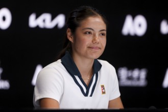 MELBOURNE, AUSTRALIA - JANUARY 10: Emma Radacanu of Great Britain during a press conference ahead