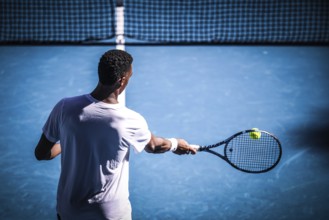 MELBOURNE, AUSTRALIA - JANUARY 10: Giovanni Mpetshi Perricard of France during practice ahead of